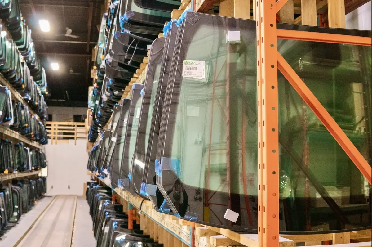 Interstate Auto Glass service vehicle and auto glass inventory
