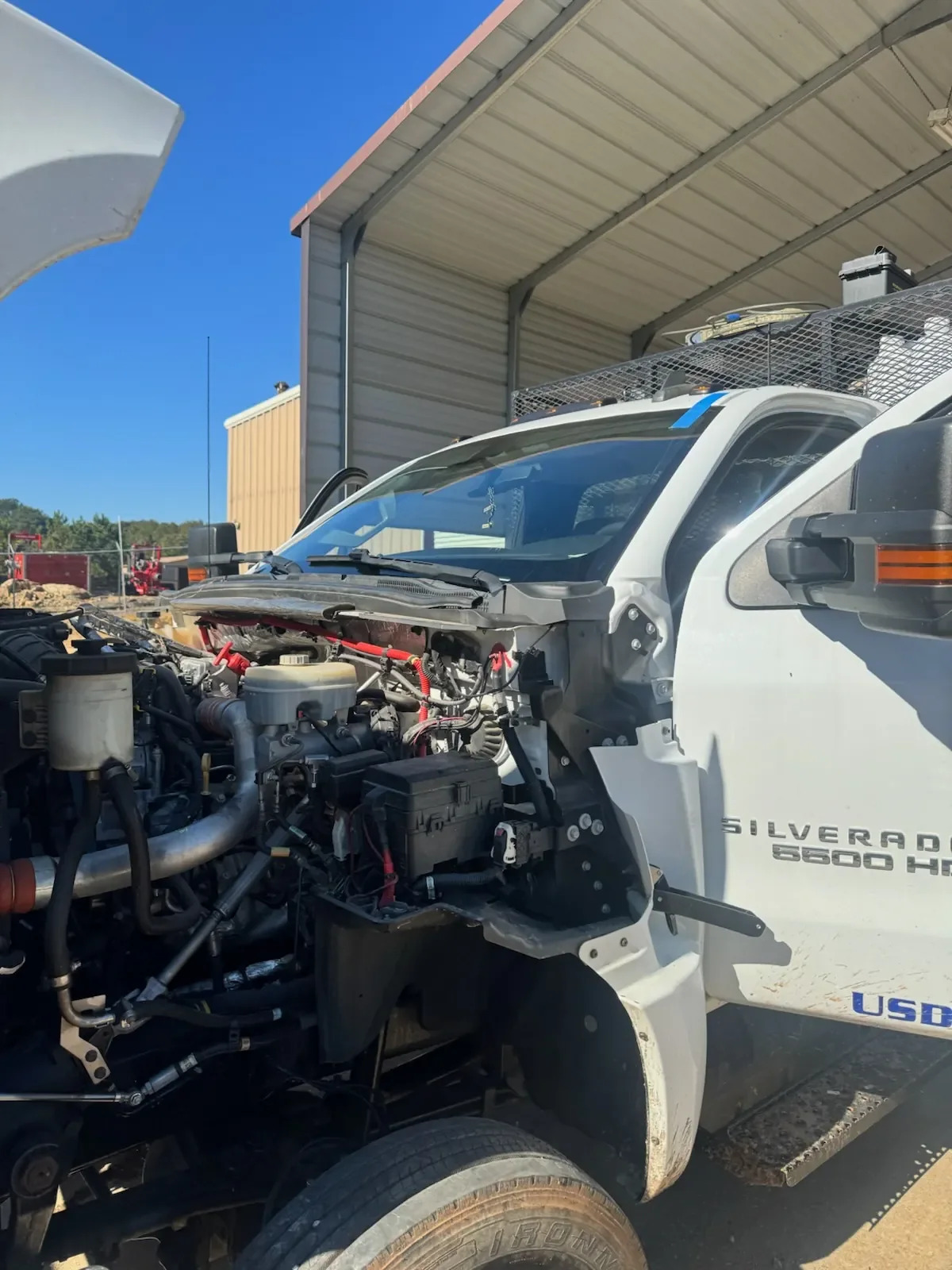 Chevrolet Silverado 5500 HD windshield replacement cowl detail after installation