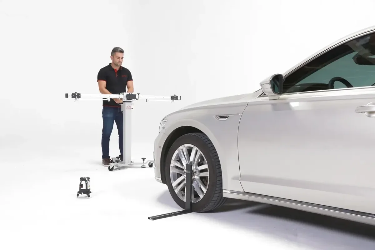 Vehicle prepared for ADAS calibration service