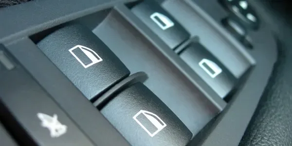 Close-up of vehicle power window switches
